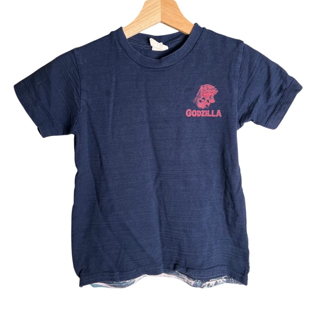 Godzilla Toho Toddler Ukiyoe Wave Shirt Size 130 100% Cotton